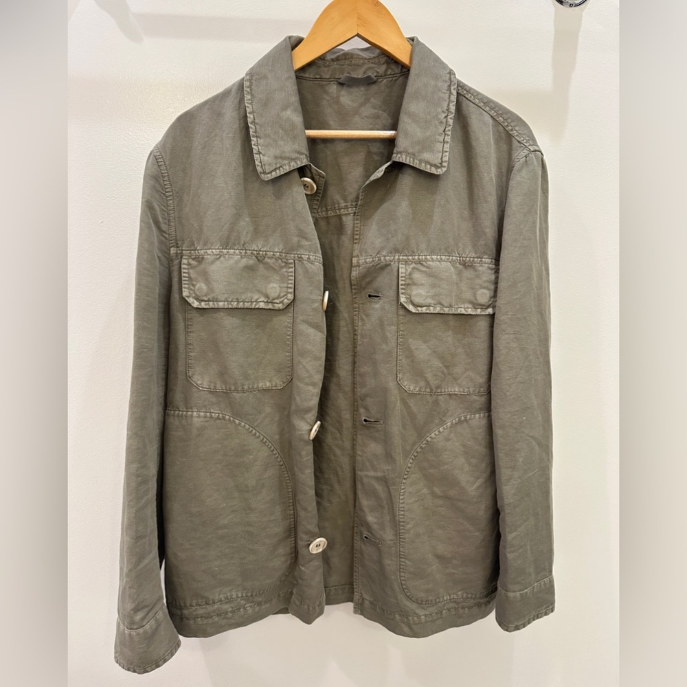 Brunello Cucinelli Spread-Collar Button-Up Shirt Jacket